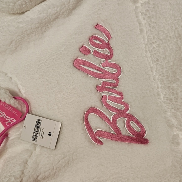 BNWT Women's Barbie x Forever 21 Faux Shearling Hoodie - Picture 2 of 6